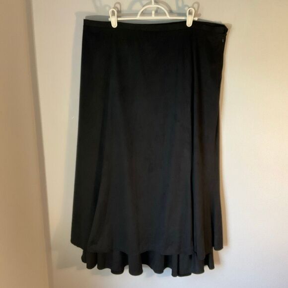 J Jill Maxi hi-low Faux Suede Black Skirt, XL. NWT. Elegant - Picture 11 of 12
